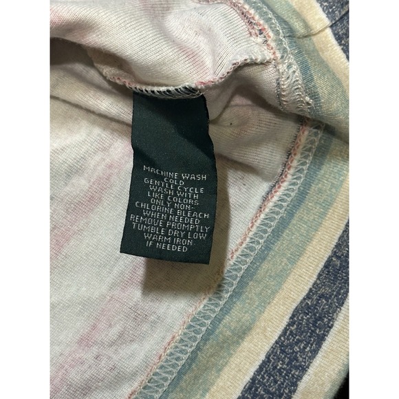 LRL Lauren Jeans Co Sante Fe Stripe Hoodie Tee 3/4 Sleeve Women L Aztec‎ Western - Picture 5 of 8